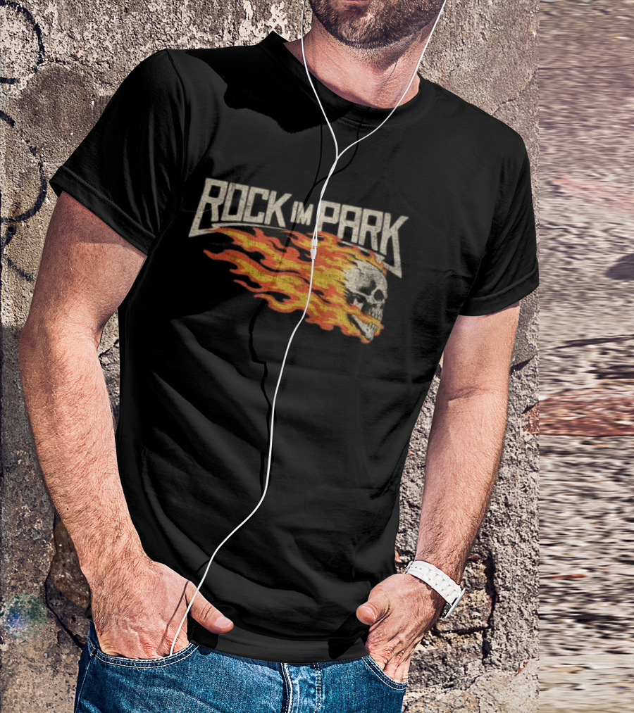 Rock Im Park Fire Skull Black Flame T-Shirt