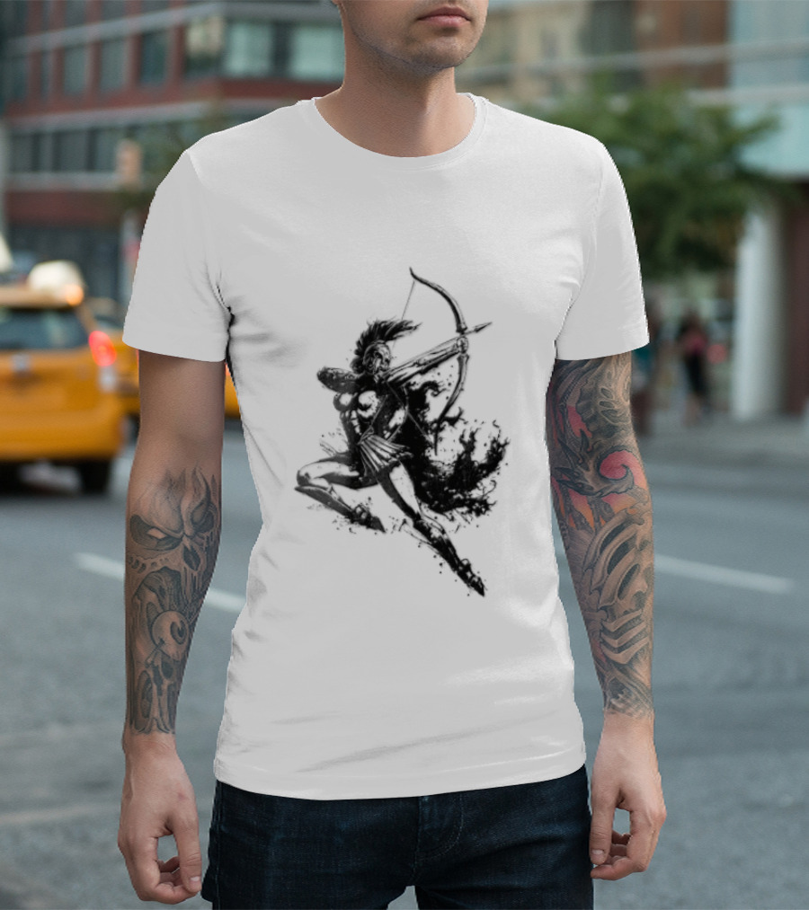 Female Spartan Warrior Archer Helmet T-Shirt