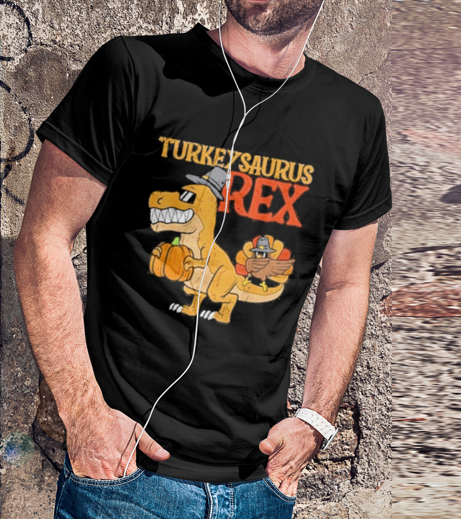 Turkeysaurus Rex Toddler Boys Thanksgiving Dab Turkey Dino 2024 T-Shirt