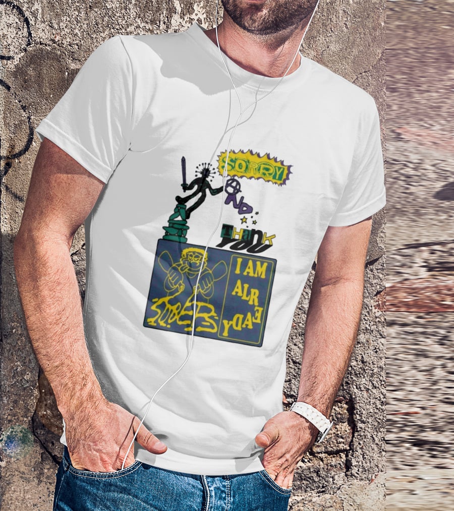 Sorry No Thank You I Am Already Sober Street Collage T-Shirt