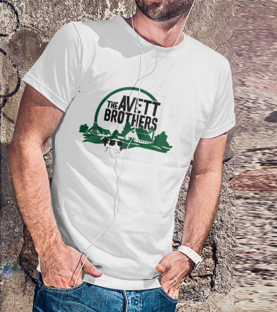 The Avett Brothers Hand Drawn Farm Cow Scene T-Shirt