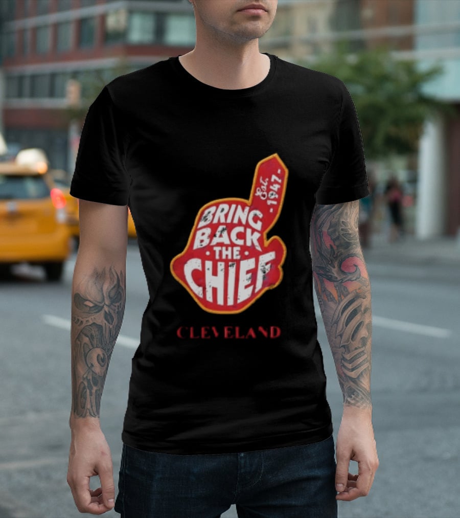 Bring Back The Chief Est. 1947 Foam Finger Red Yellow Cleveland T-Shirt