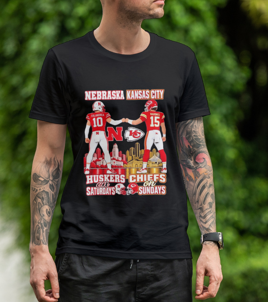 Nebraska Huskers Colandrea Saturdays Kansas City Chiefs Mahomes Sundays T-Shirt