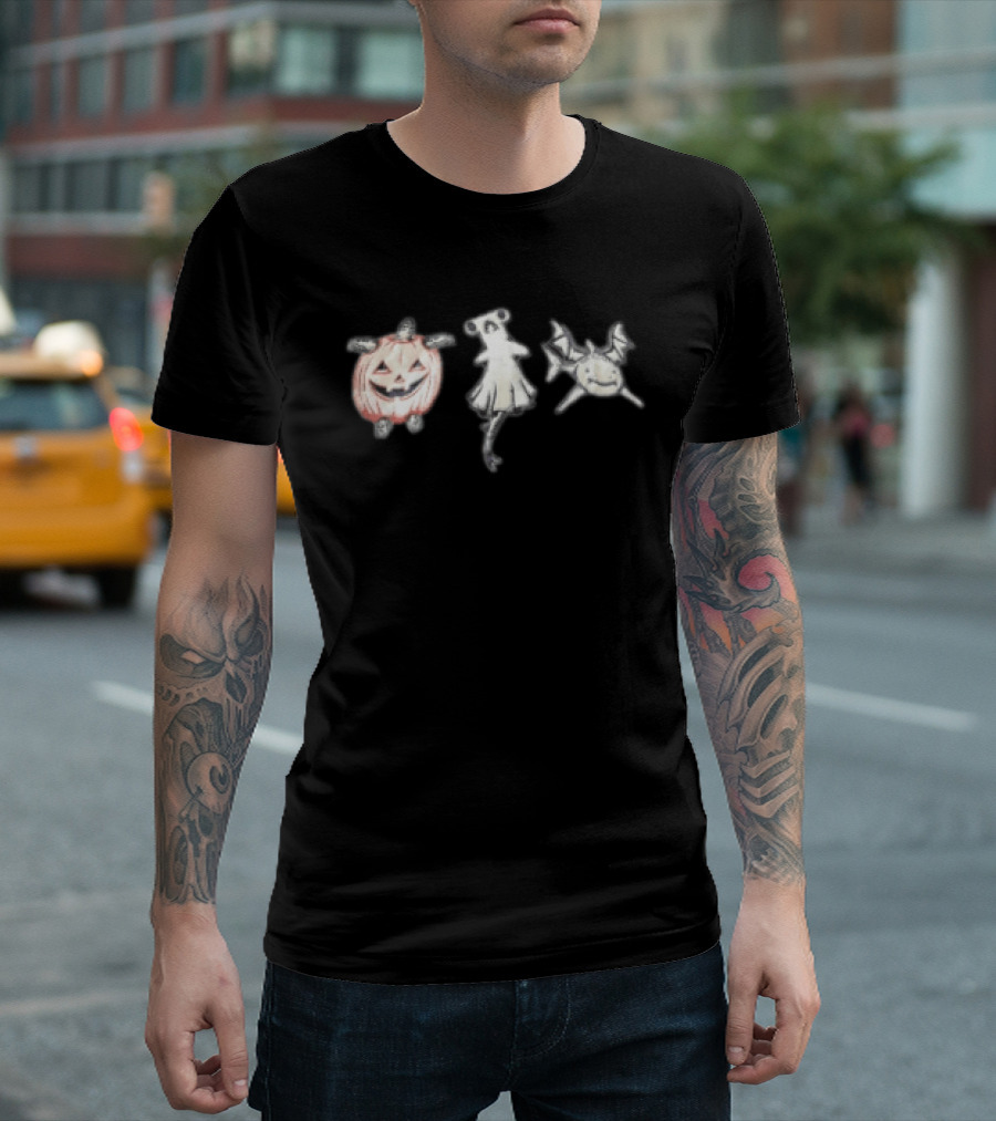 Halloween Turtle Pumpkin Ghost Shark Bat Sea Creatures T-Shirt