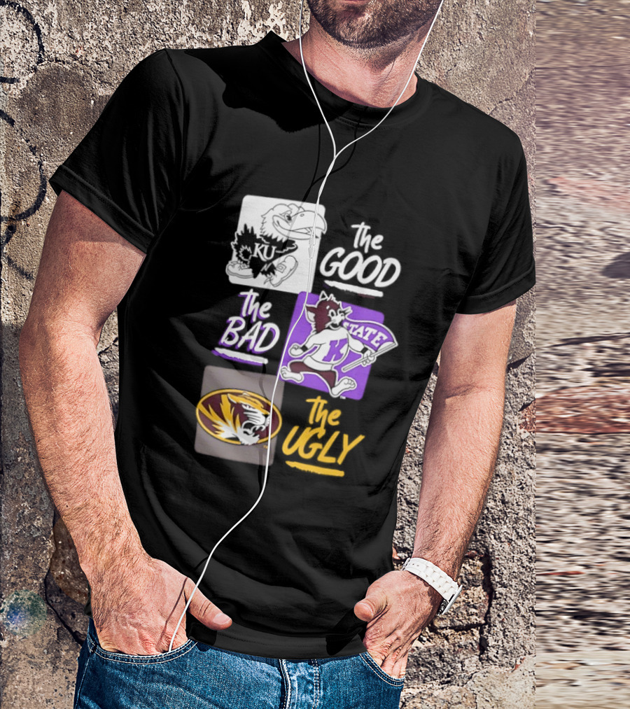 Kansas Jayhawks Wildcats Tigers The Good The Bad The Ugly T-Shirt