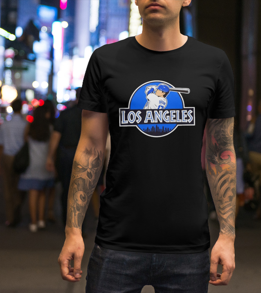 Kike Hernandez Jurassic World Los Angeles Dodgers Baseball Los Angeles Ohtani 17 T-Shirt