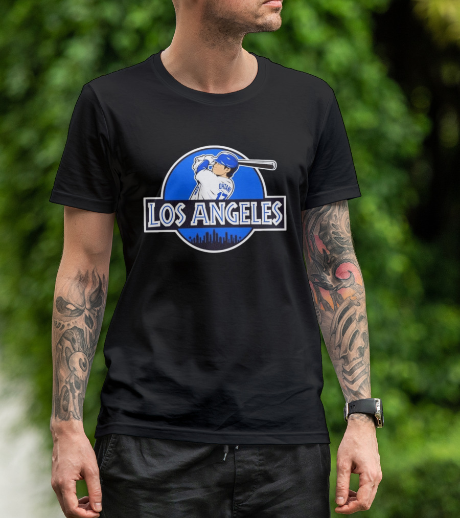 Kike Hernandez Jurassic World Los Angeles Dodgers Baseball Los Angeles Ohtani 17 T-Shirt