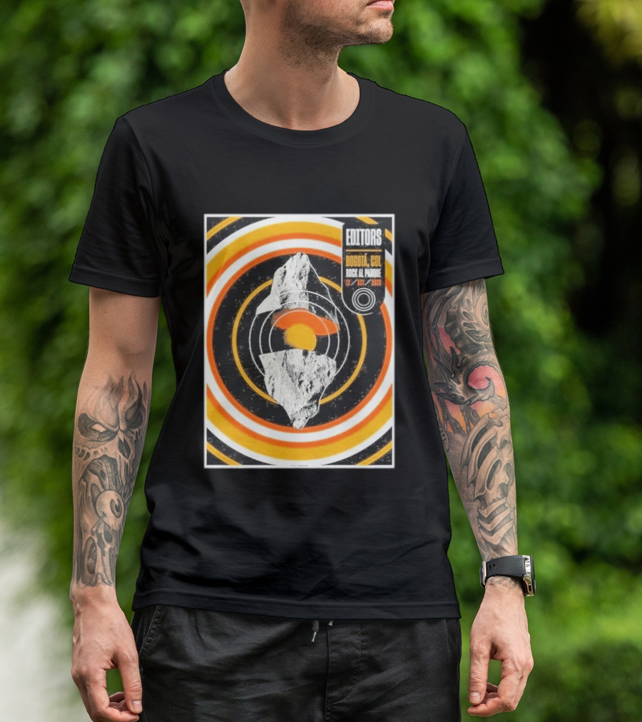 Editors Band Bogota Colombia Rock Al Parque October 12 2026 Concert Retro Circles And Mountain T-Shirt