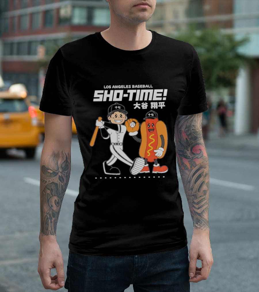 Los Angeles Baseball Sho Time Shohei Ohtani Hotdog T-Shirt