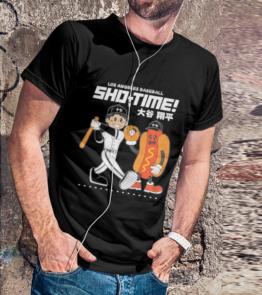 Los Angeles Baseball Sho Time Shohei Ohtani Hotdog T-Shirt