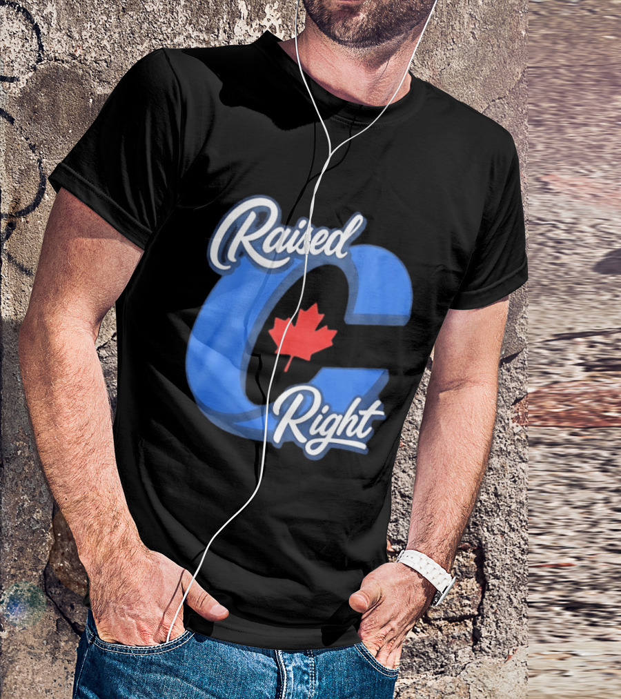 Raised Right Canada Proud Conservative Canadian Maple Leaf C T-Shirt
