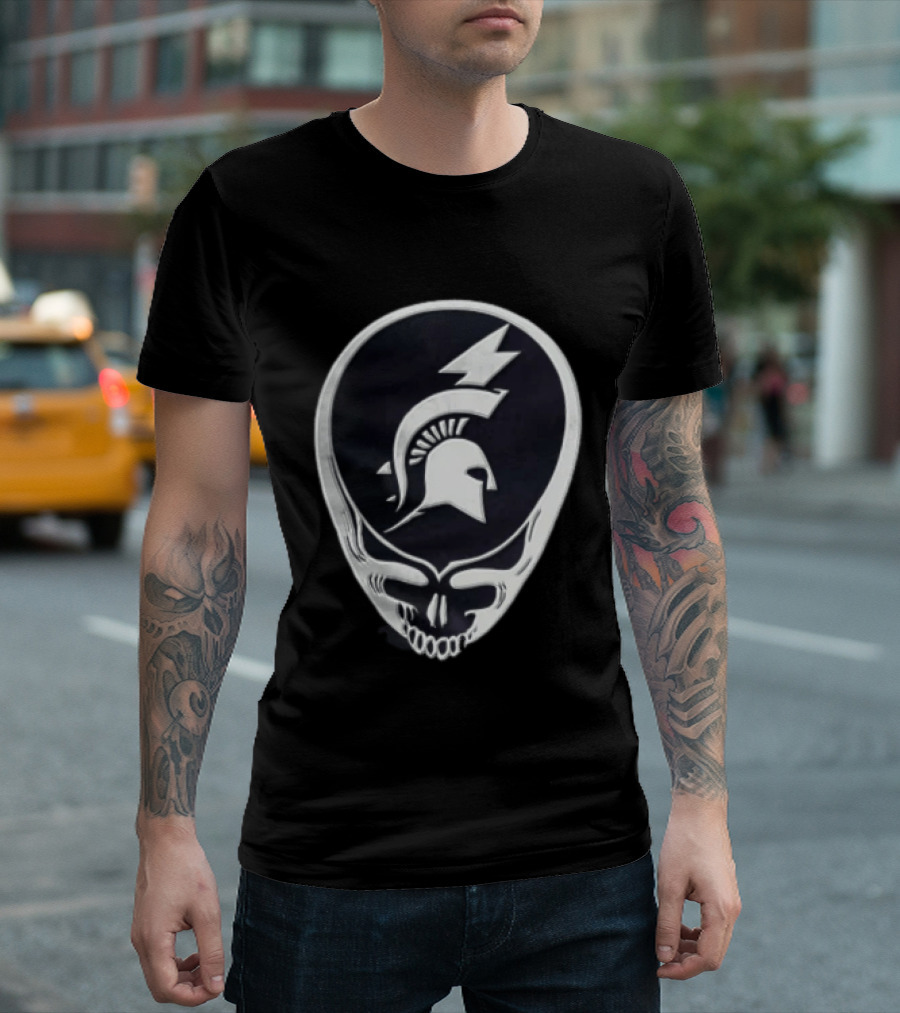 Michigan State University Spartan Helmet Steal Your Face T-Shirt
