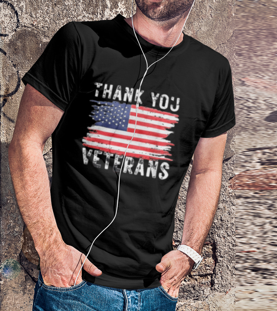 Thank You Veterans American Flag Appreciation T-Shirt