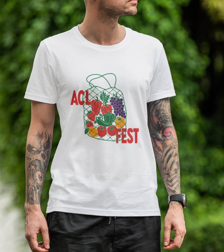 ACL Festival Women's Market Crop Top Lineup Veggie Bag T-Shirt