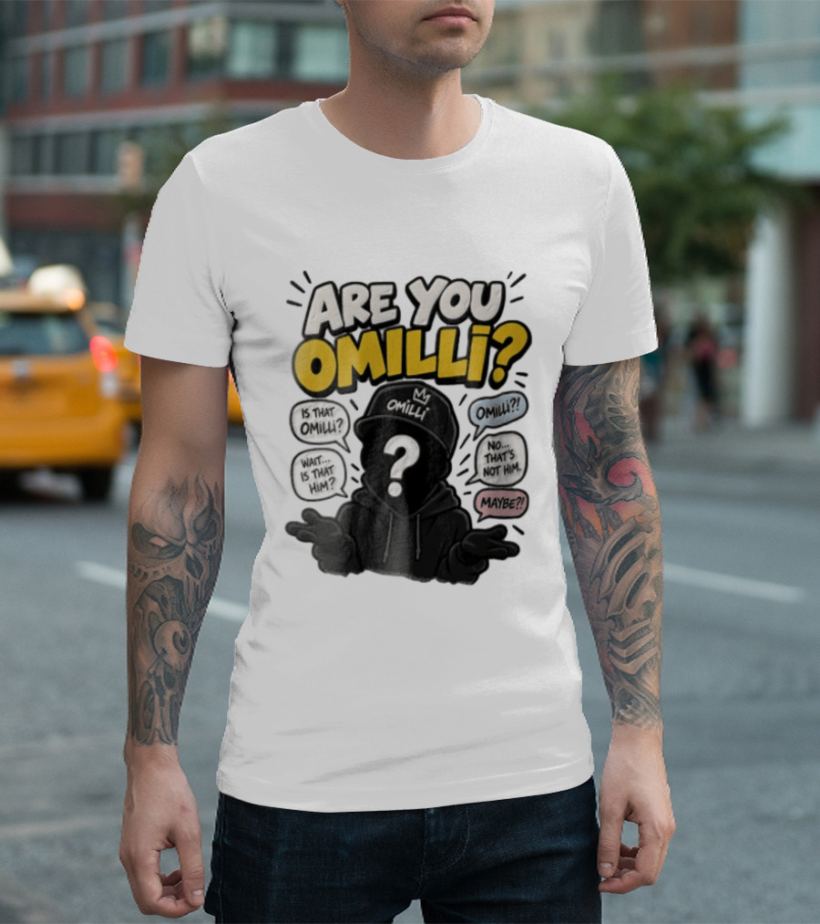 Are You Omilli Mystery Creator Streamer Iconic Question Marks And Quotes T-Shirt