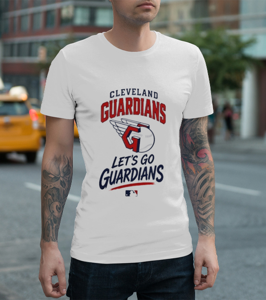 Cleveland Guardians Let's Go Guardians Winged Baseball MLB T-Shirt