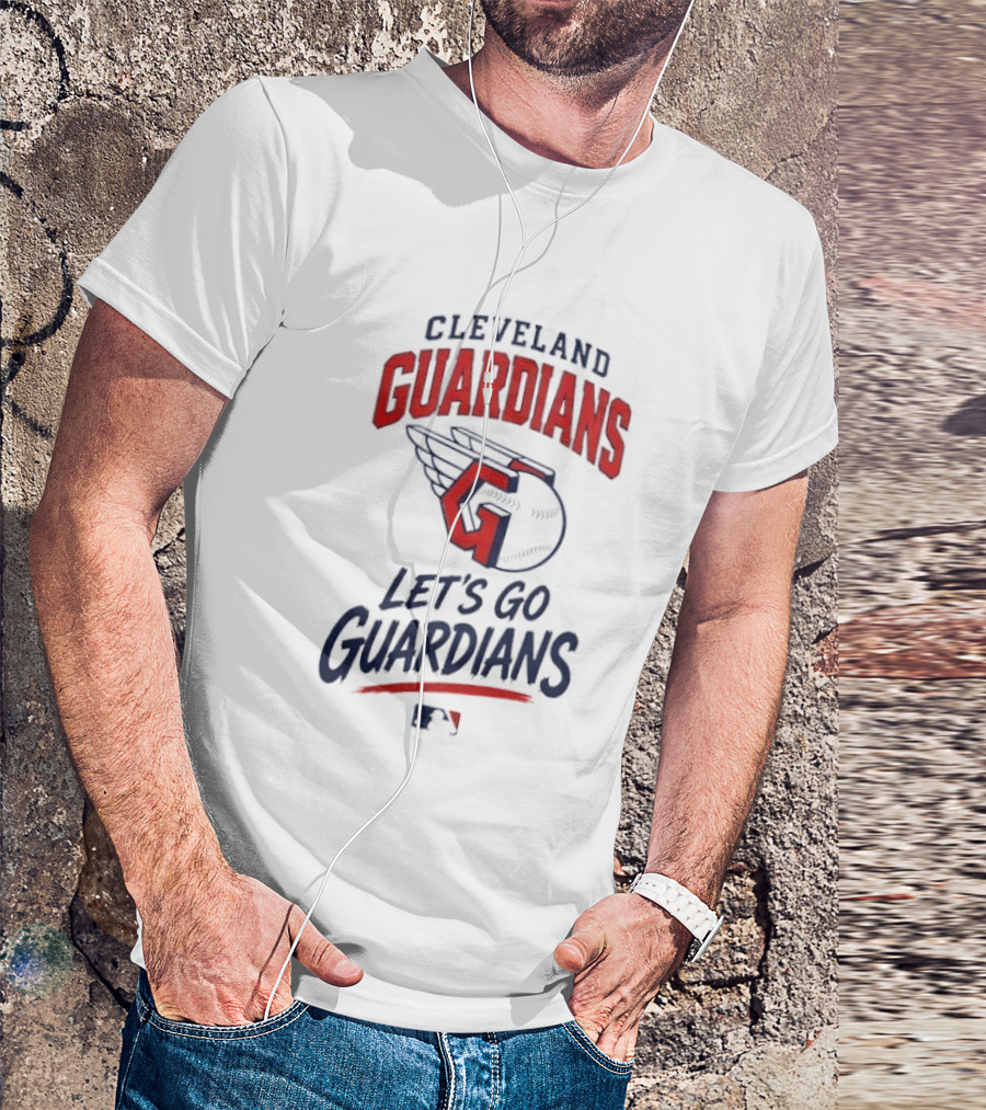 Cleveland Guardians Let's Go Guardians Winged Baseball MLB T-Shirt