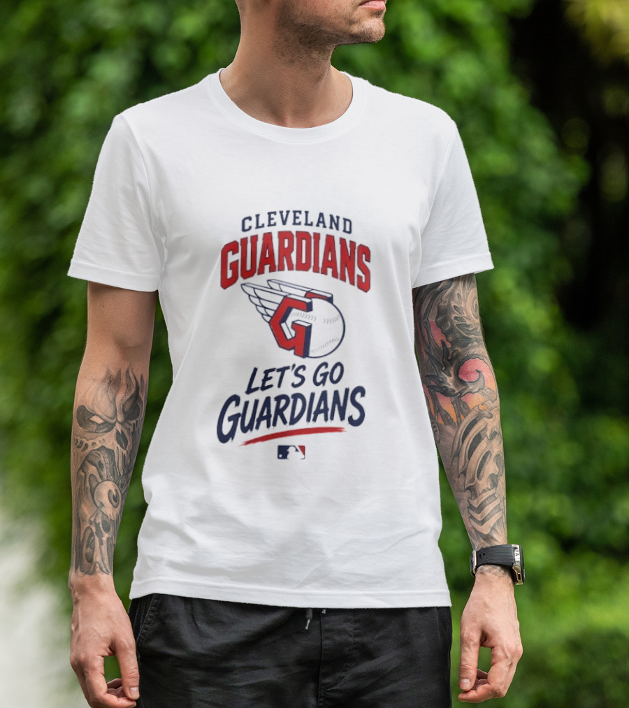 Cleveland Guardians Let's Go Guardians Winged Baseball MLB T-Shirt