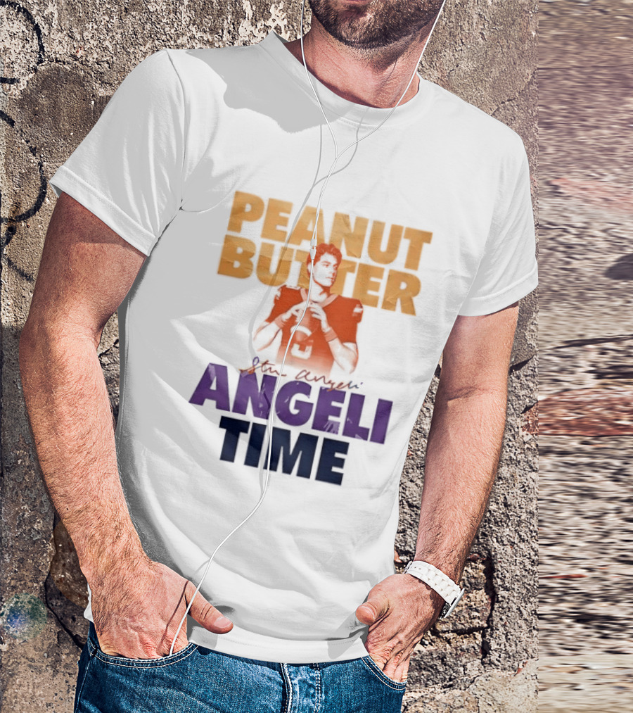 Peanut Butter Steve Angeli Time Football Player Holding Ball T-Shirt