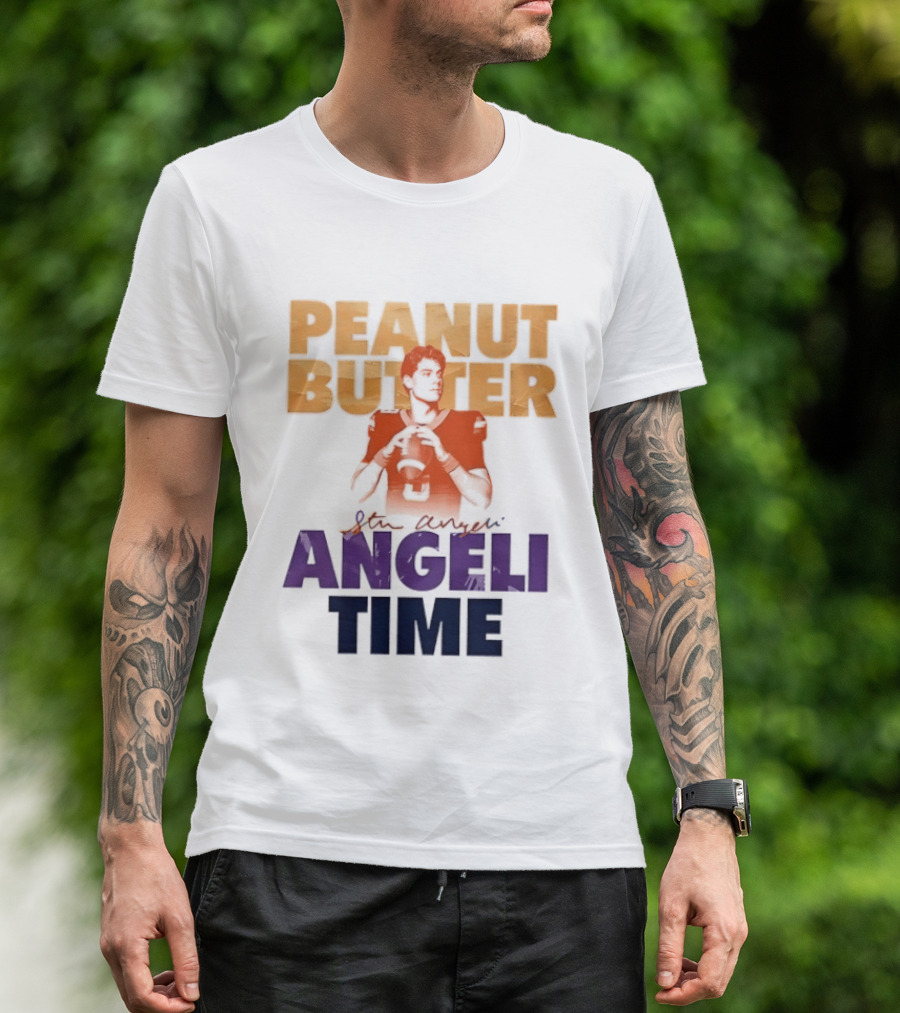 Peanut Butter Steve Angeli Time Football Player Holding Ball T-Shirt