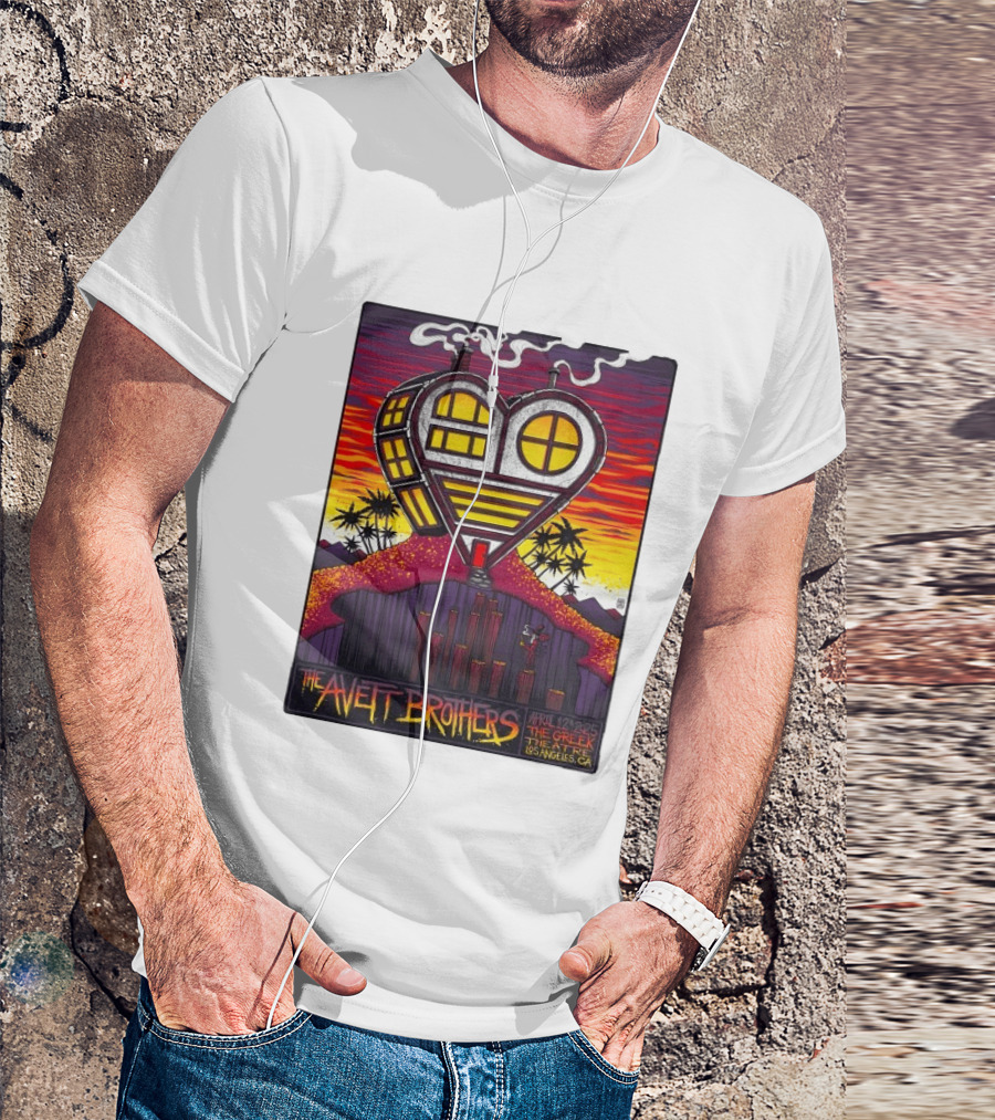 The Avett Brothers Heart Shaped House Greek Theater Los Angeles CA April 12 2025 T-Shirt