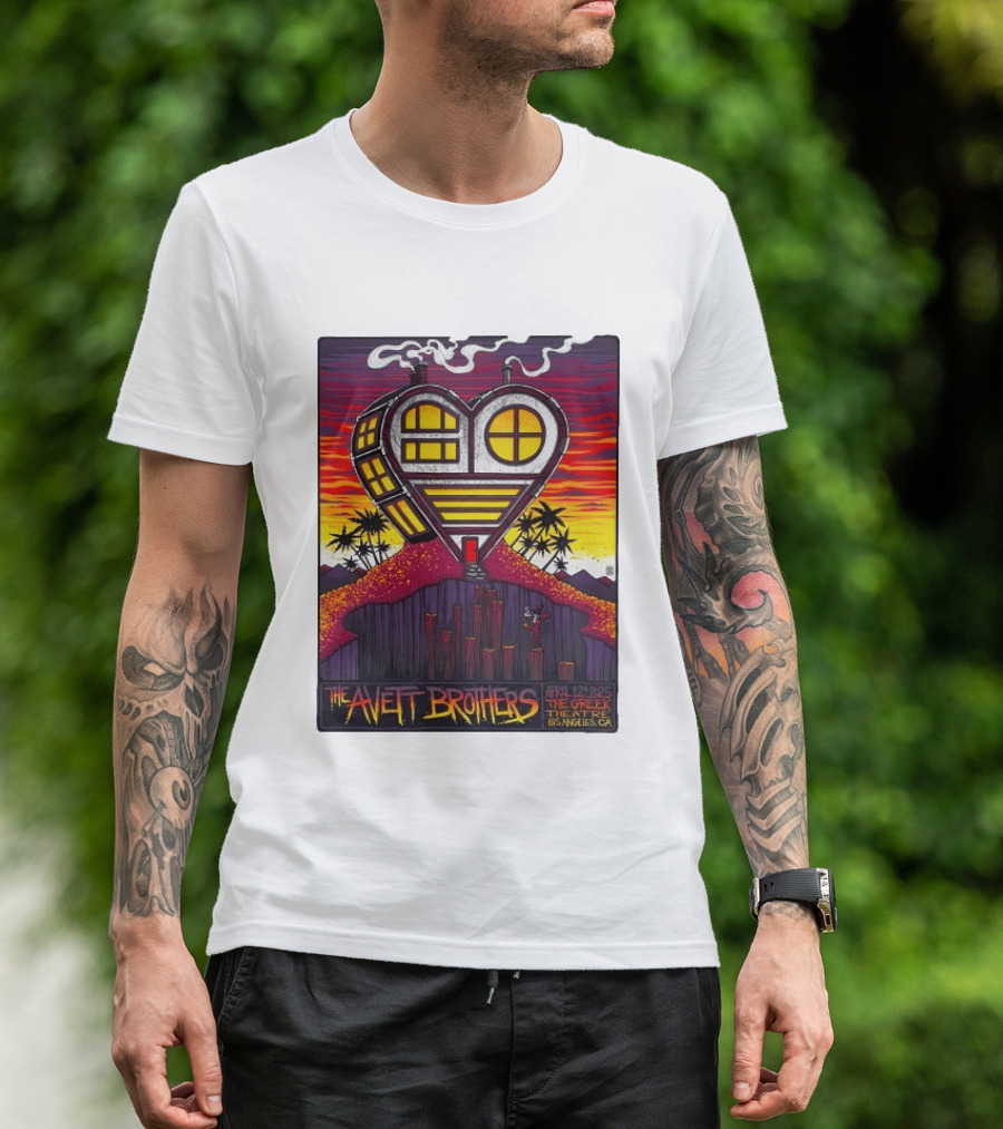 The Avett Brothers Heart Shaped House Greek Theater Los Angeles CA April 12 2025 T-Shirt