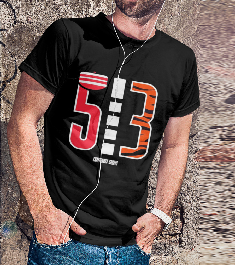 513 Cincinnati Bengals Helmet Tiger Stripes Chatterbox Sports T-Shirt