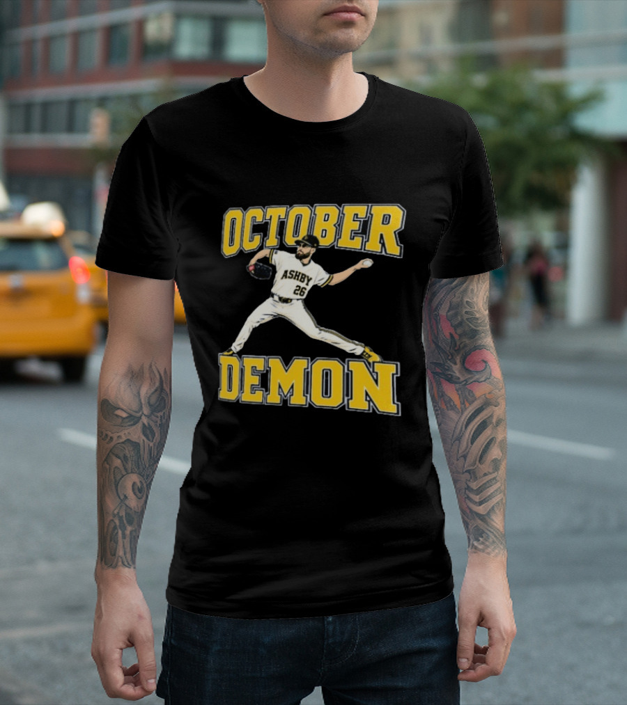 Aaron Ashby October Demon Pitcher 26 Baseball Player T-Shirt