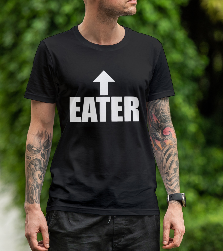 Eater Foodie Hungry Appetite Eating Arrow Pointer T-Shirt
