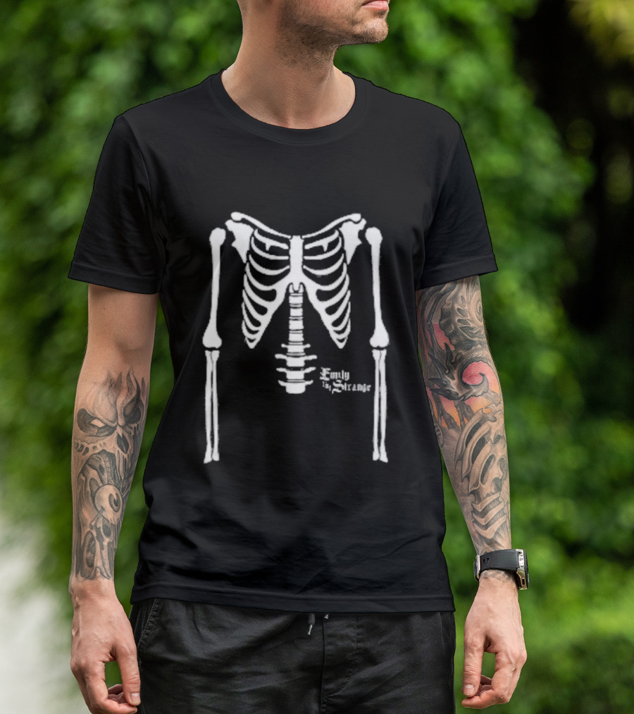 Emily Strange Skeleton Ribcage Bones T-Shirt