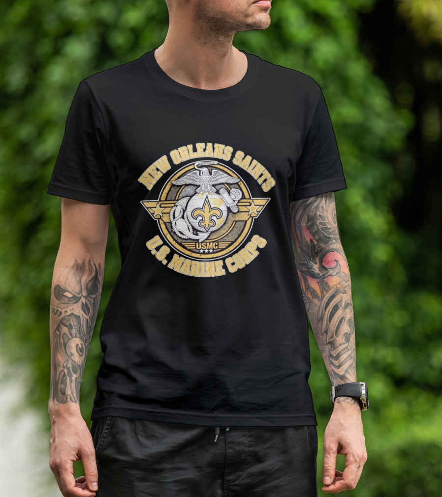New Orleans Saints USMC Semper Fidelis T-Shirt
