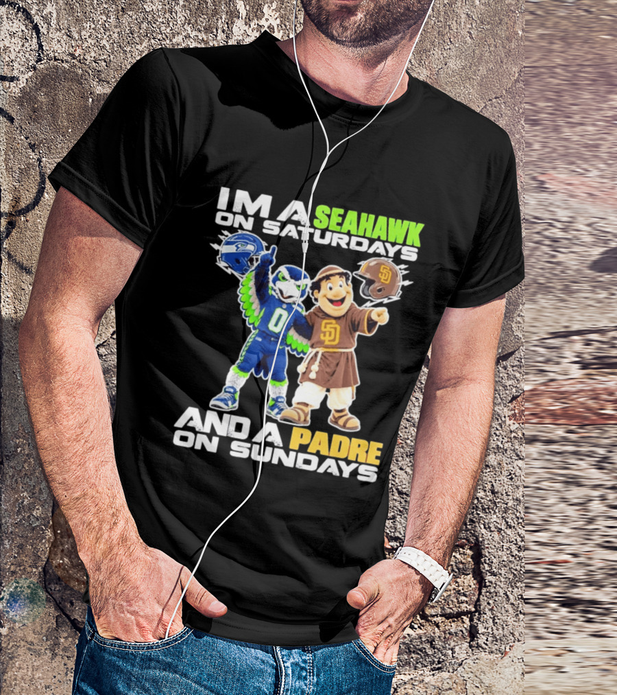 I'm A Seahawk On Saturdays And A Padre On Sundays T-Shirt