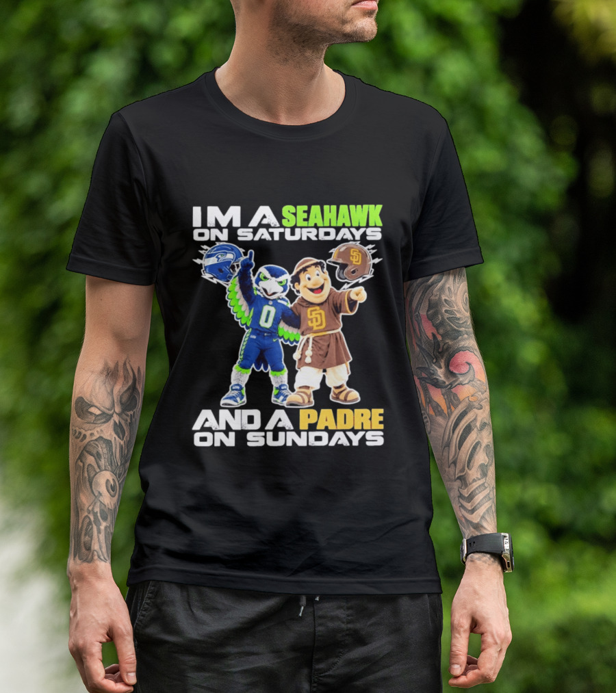 I'm A Seahawk On Saturdays And A Padre On Sundays T-Shirt