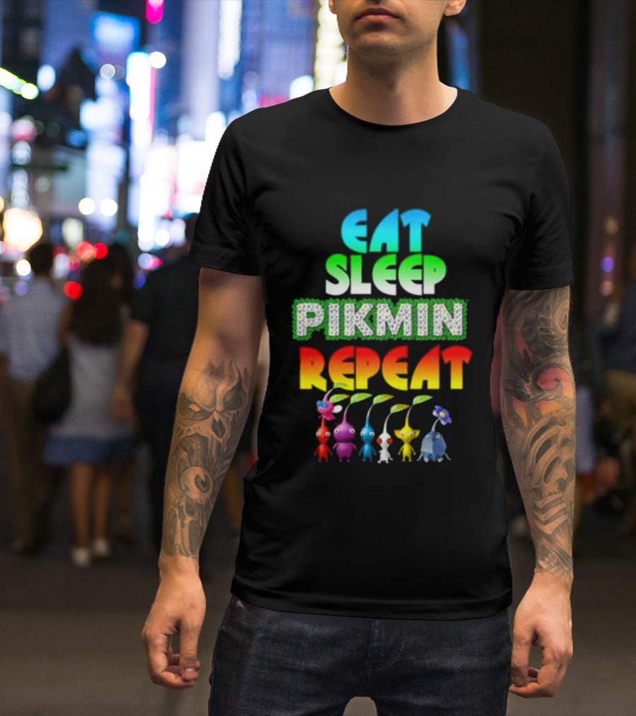 Eat Sleep Pikmin Repeat Game Lover T-Shirt