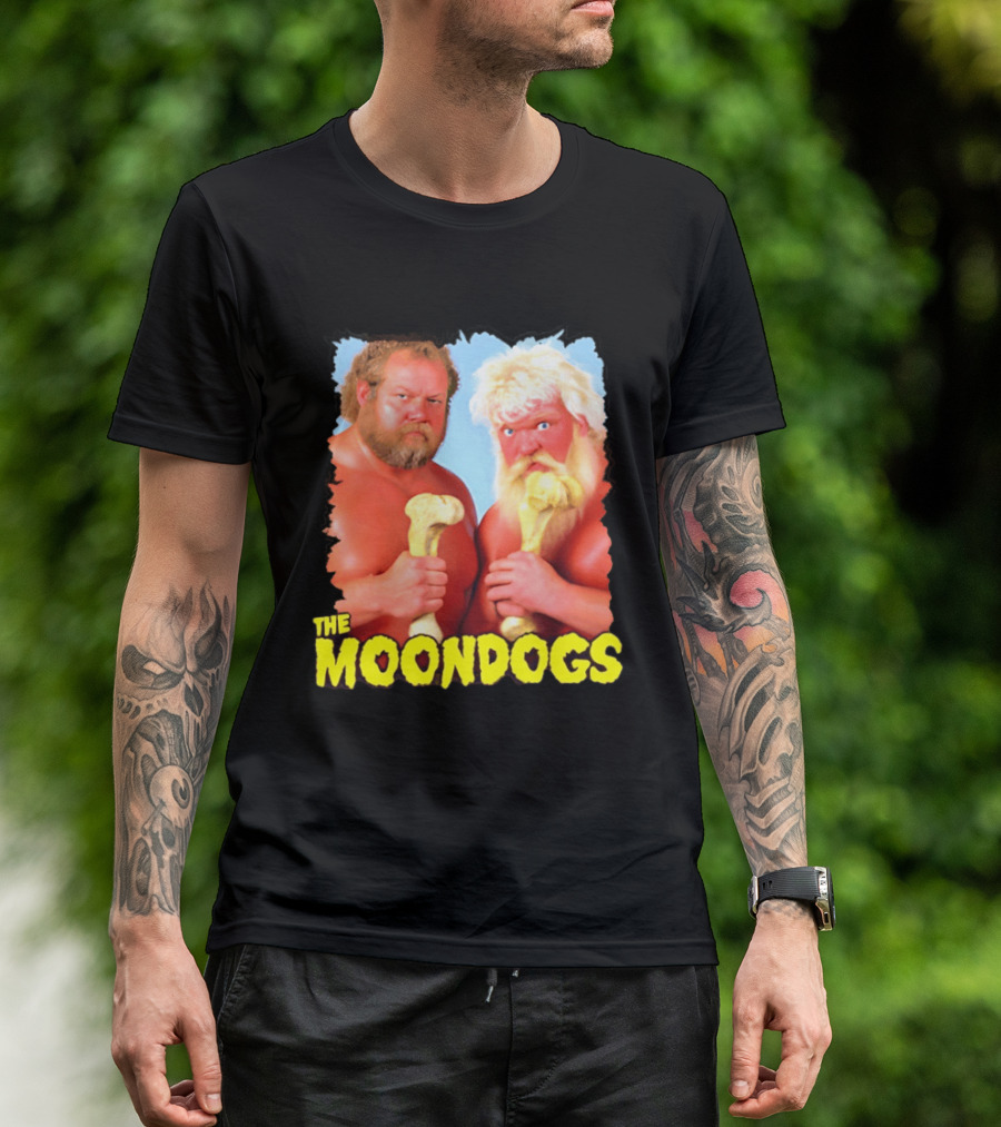 The Moondogs Wrestling Tag Team Iconic Bone Props T-Shirt