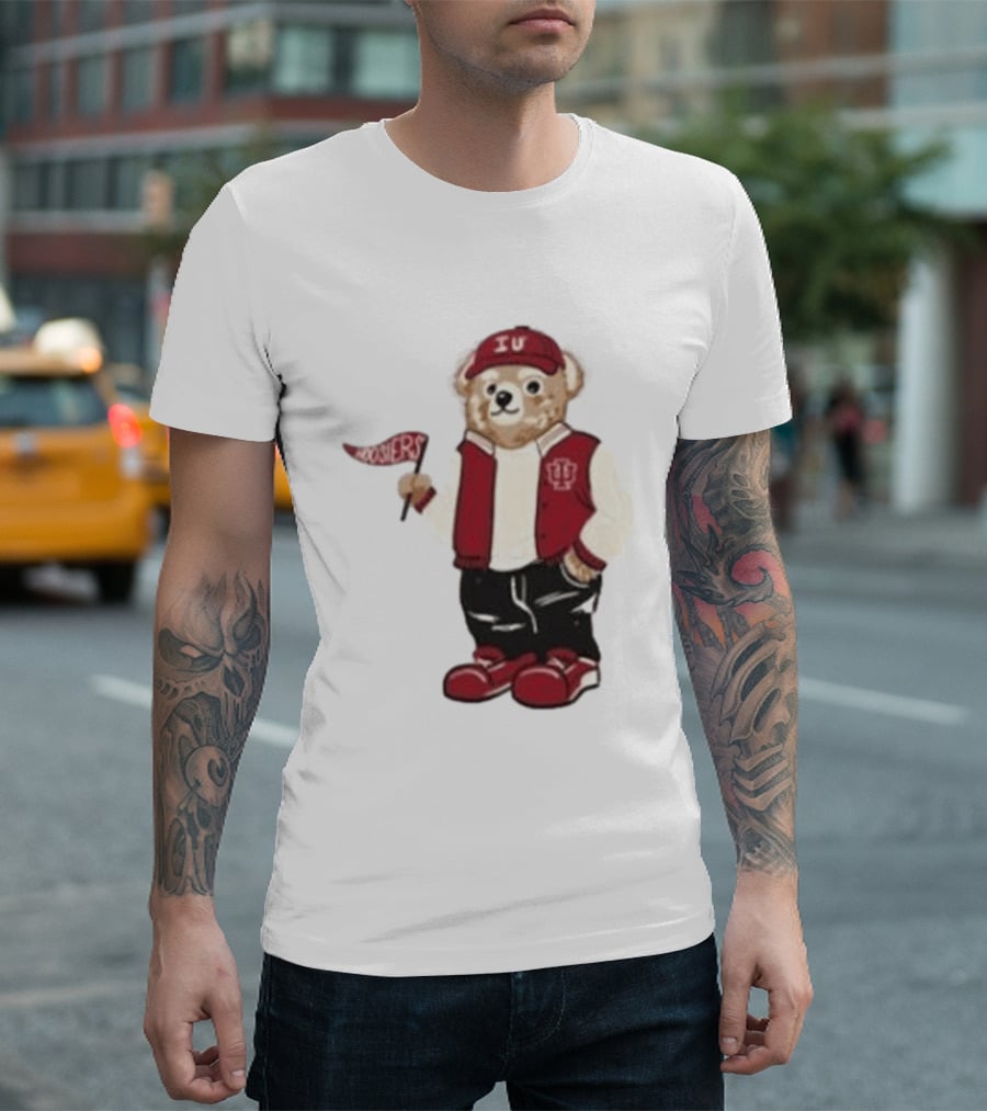 Indiana Hoosiers Polo Bear IU Jacket And Cap T-Shirt