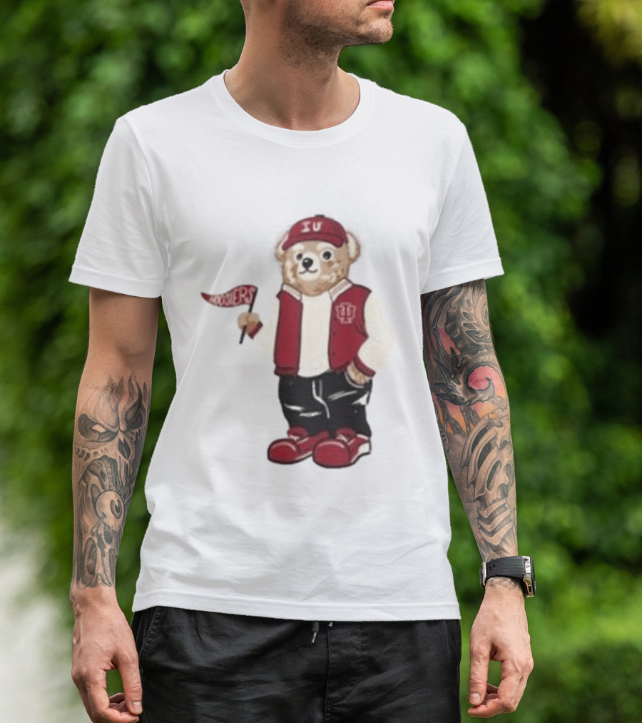 Indiana Hoosiers Polo Bear IU Jacket And Cap T-Shirt
