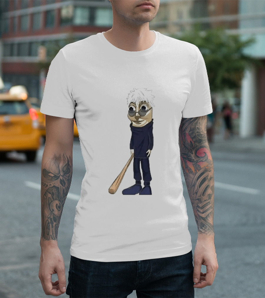 Gojo Satoru Crossover Tung Tung Tung Sahur Character Fusion T-Shirt