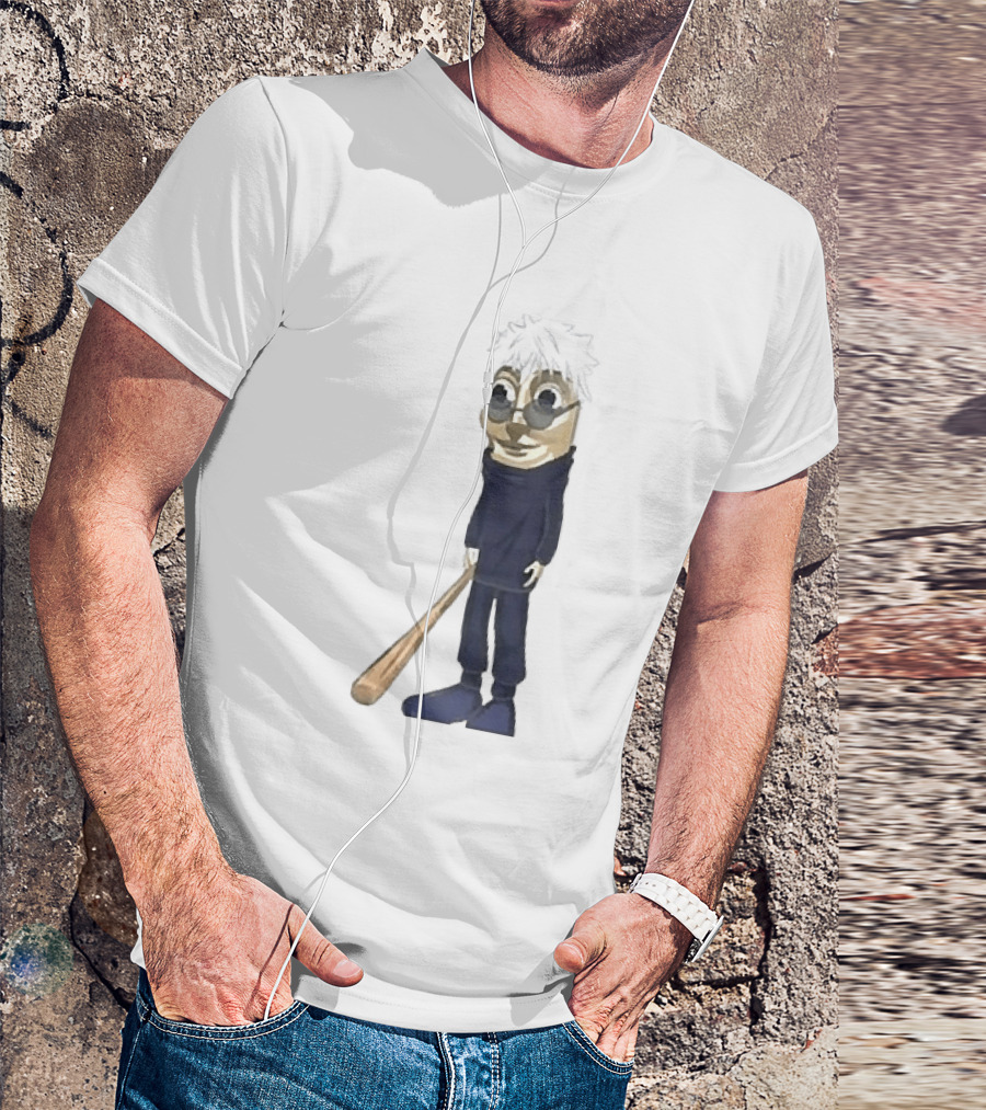 Gojo Satoru Crossover Tung Tung Tung Sahur Character Fusion T-Shirt