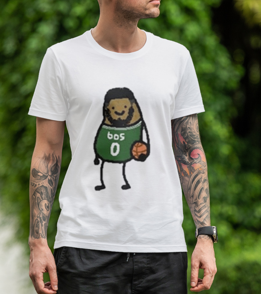 Boston Celtics Jayson Tatum Potatum Cartoon Basketball T-Shirt