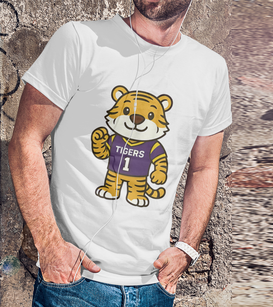 LSU Tigers Mike The Tiger Chibi Cartoon Louisiana Football Team T-Shirt