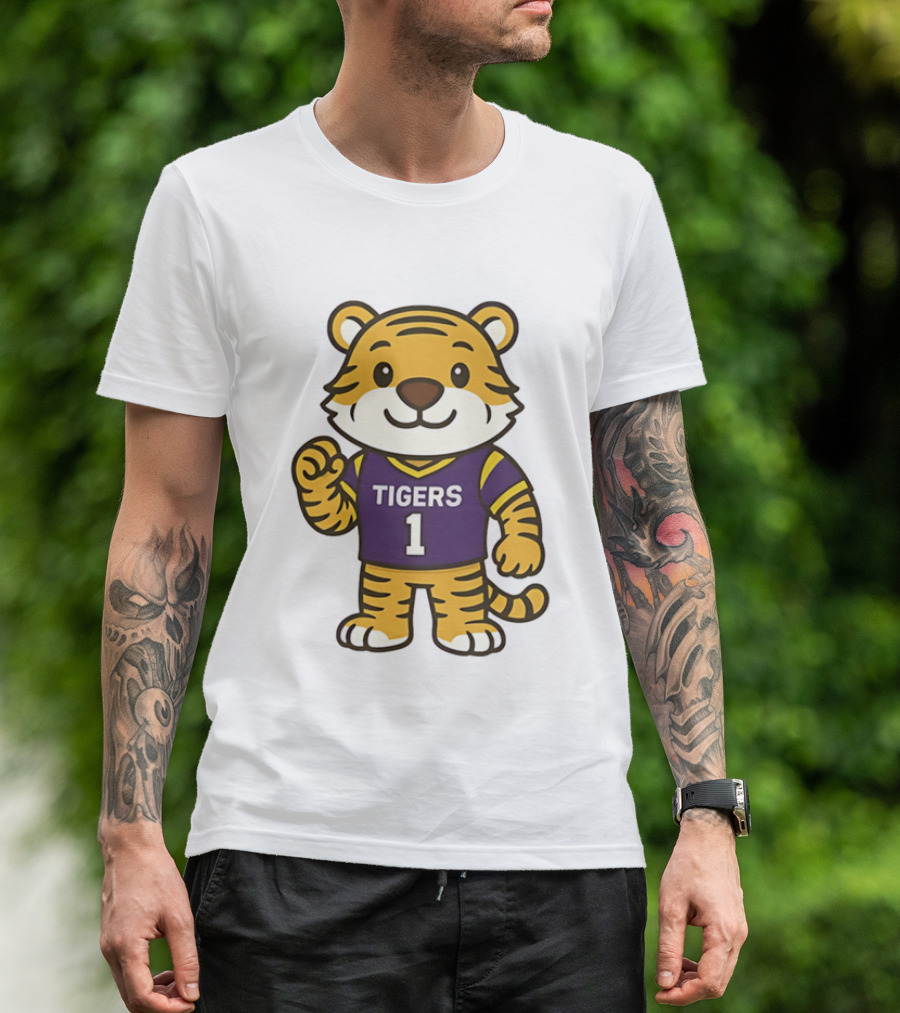 LSU Tigers Mike The Tiger Chibi Cartoon Louisiana Football Team T-Shirt
