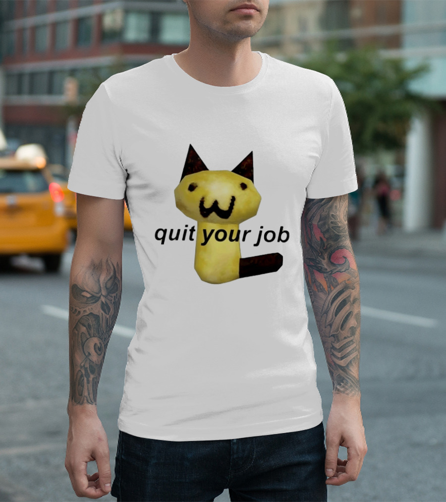Quit Your Job Potato Cat Meme T-Shirt