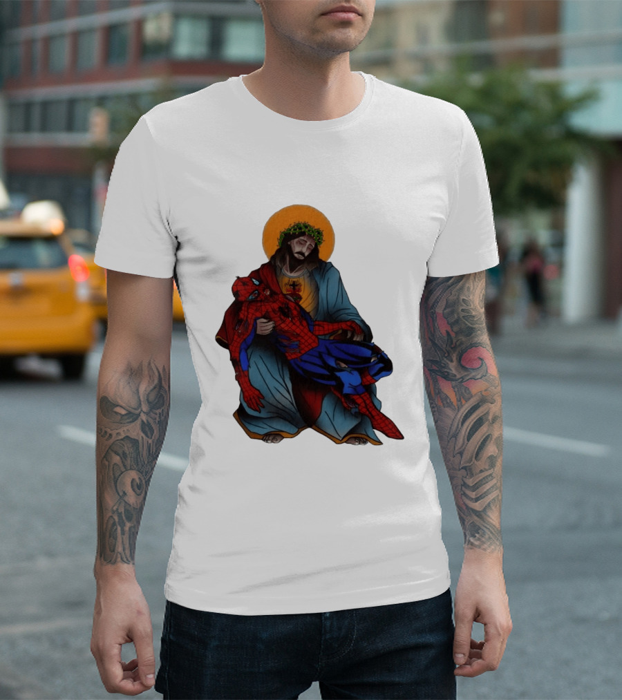 Spider Man Jesus Pieta Marvel T-Shirt