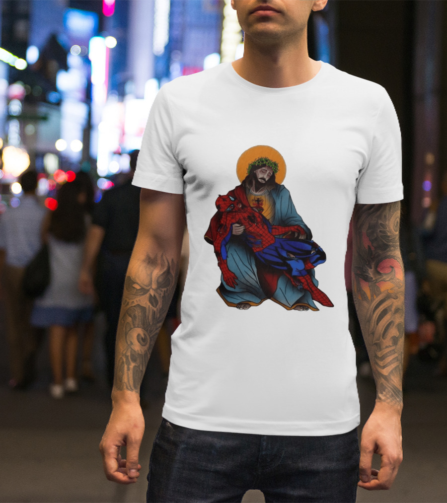 Spider Man Jesus Pieta Marvel T-Shirt