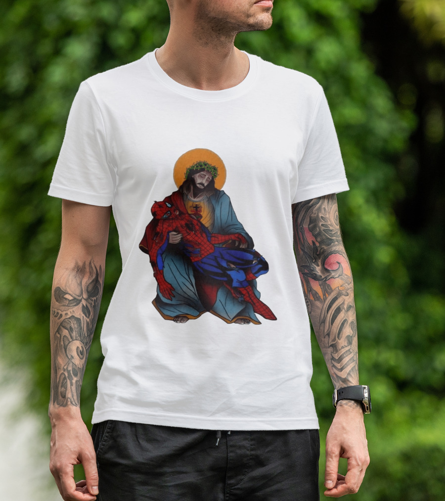 Spider Man Jesus Pieta Marvel T-Shirt
