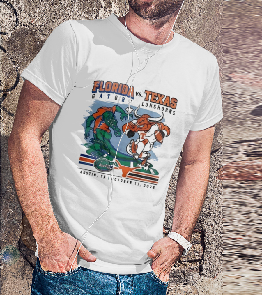Florida Gators Vs Texas Longhorns Austin October 17 2026 T-Shirt