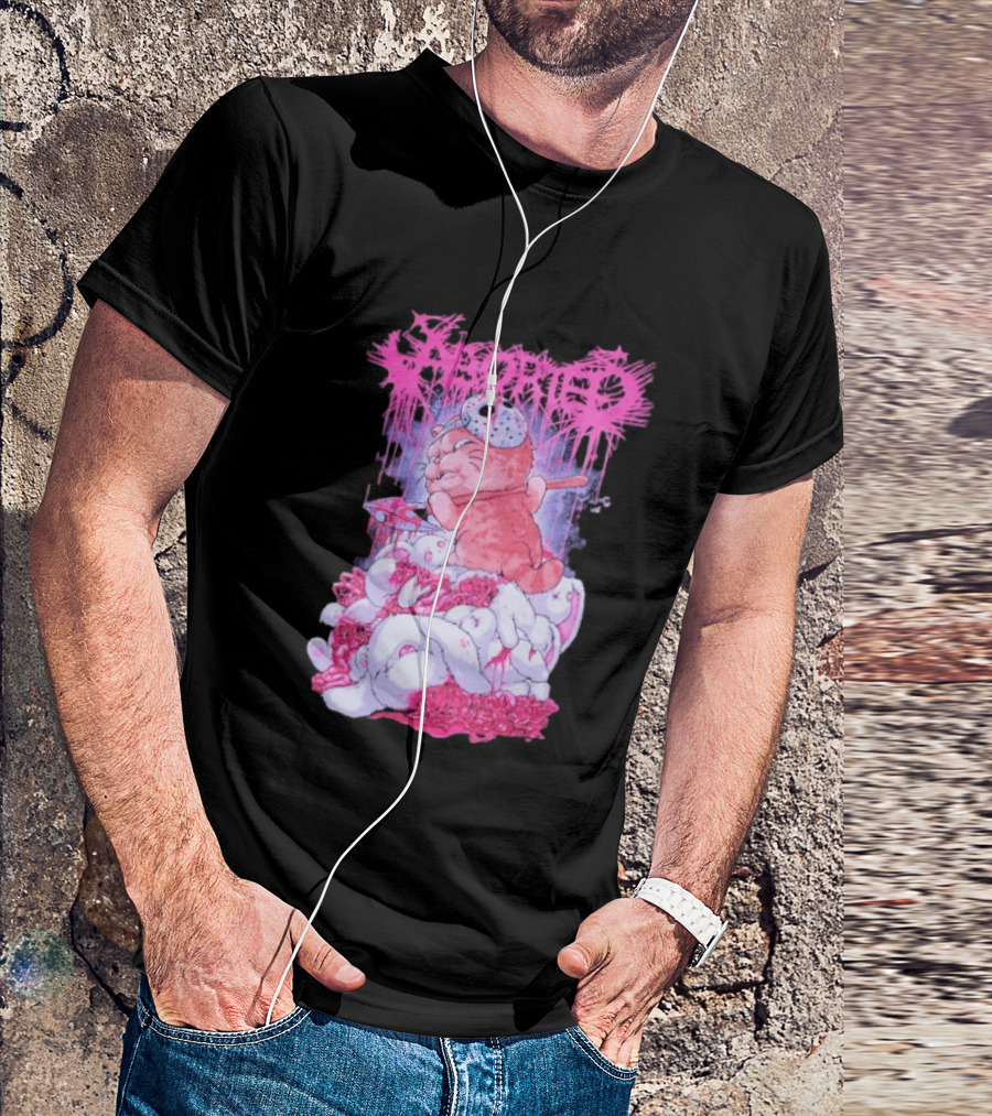 Aborted Murder Kitty Masked Plush With Axe Bunny Pile T-Shirt