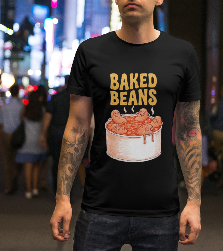 Baked Beans Funny Relaxing Cartoon Beans In Tin T-Shirt