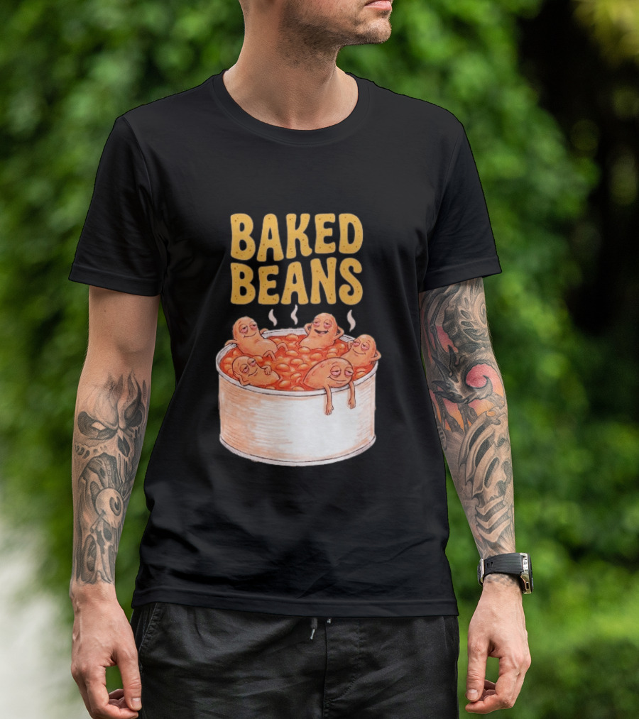 Baked Beans Funny Relaxing Cartoon Beans In Tin T-Shirt